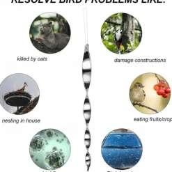 12pcs Woodpecker Bird Scare Devices, Reflective Scare Rods Control Device To Keep Birds Away From Patio Pool