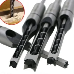 4pcs Woodworking Bit Hole Drill Carpenter Square Drill Bit Tool Guide Positioner 1/2, 1/4, 5/16, 3/8 Inch