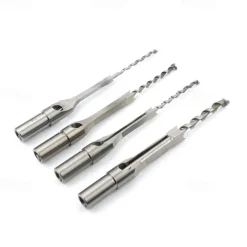 4pcs Woodworking Bit Hole Drill Carpenter Square Drill Bit Tool Guide Positioner 1/2, 1/4, 5/16, 3/8 Inch