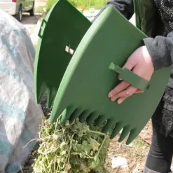 2pcs Yellow Large Garden And Yard Leaf Scoops, Plastic Scoop Grass, Hand Leaf Rakes, Leaf Collector For Garden Rubbish Great Tool
