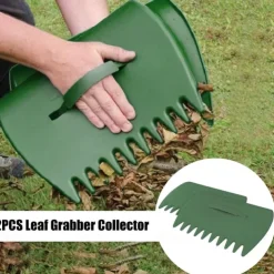 2pcs Yellow Large Garden And Yard Leaf Scoops, Plastic Scoop Grass, Hand Leaf Rakes, Leaf Collector For Garden Rubbish Great Tool