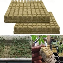 100pcs/bag Mini Compress Base Practical Rockwool Cubes Multifunction Media Blocks Garden Hydroponic Grow Soilless Cultivation 25x25x25mm
