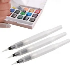 3pcs/Lot Refillable Water Brush Ink Pen For Water Color Calligraphy Drawing Painting Illustration Pen Office Stationery