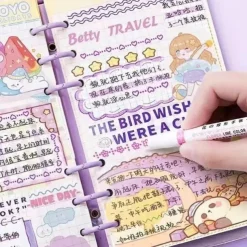 6Pcs/pack Curve Highlighter Pen Flower-shaped Curve Line Highlighters Multiple Shapes Graffiti Markers Pen Roller Tip Art Stationery