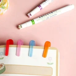 6Pcs/pack Curve Highlighter Pen Flower-shaped Curve Line Highlighters Multiple Shapes Graffiti Markers Pen Roller Tip Art Stationery