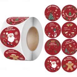 500PCS/Pack 1Inch Merry Christmas Stickers Christmas Tree Elk Candy Bag Sealing Sticker Christmas Gifts Box Label New Year