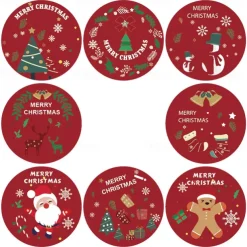500PCS/Pack 1Inch Merry Christmas Stickers Christmas Tree Elk Candy Bag Sealing Sticker Christmas Gifts Box Label New Year