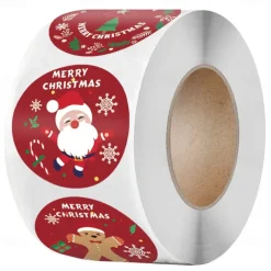 500PCS/Pack 1Inch Merry Christmas Stickers Christmas Tree Elk Candy Bag Sealing Sticker Christmas Gifts Box Label New Year