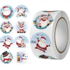 500PCS/Pack 1Inch Merry Christmas Stickers Christmas Tree Elk Candy Bag Sealing Sticker Christmas Gifts Box Label New Year