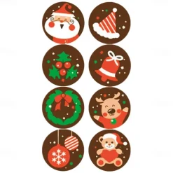 500PCS/Pack 1Inch Merry Christmas Stickers Christmas Tree Elk Candy Bag Sealing Sticker Christmas Gifts Box Label New Year