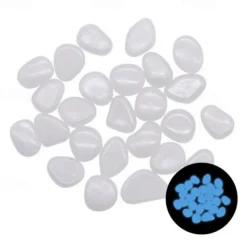 90pcs/pack Outdoor Yard Luminous Stones Garden Pebbles Glow In Dark Fish Tank Aquarium Decoration Natural Crystals Rocks