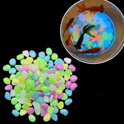 90pcs/pack Outdoor Yard Luminous Stones Garden Pebbles Glow In Dark Fish Tank Aquarium Decoration Natural Crystals Rocks