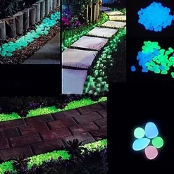 90pcs/pack Outdoor Yard Luminous Stones Garden Pebbles Glow In Dark Fish Tank Aquarium Decoration Natural Crystals Rocks