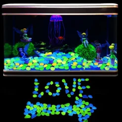 90pcs/pack Outdoor Yard Luminous Stones Garden Pebbles Glow In Dark Fish Tank Aquarium Decoration Natural Crystals Rocks
