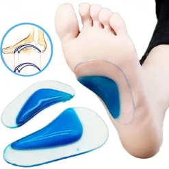 2Pcs/pair Professional Arch Orthotic Support Insole Foot Plate Flatfoot Corrector Shoe Cushion Foot Care Insert Insoles Silicone Gel