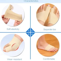 2Pcs/pair Toe Separator Hallux Valgus Bunion Corrector Hammer Toe Straightener Foot Pain Relief Orthopedic Pedicure Tools Foot Care