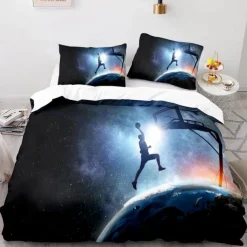 3Pcs/2Pcs Basketball Print Duvet Cover Set Bedding Sets Comforter Cover with Soft Lightweight Microfiber