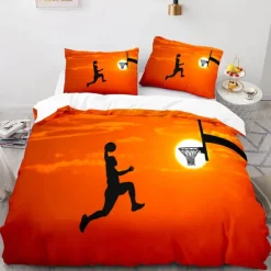 3Pcs/2Pcs Basketball Print Duvet Cover Set Bedding Sets Comforter Cover with Soft Lightweight Microfiber