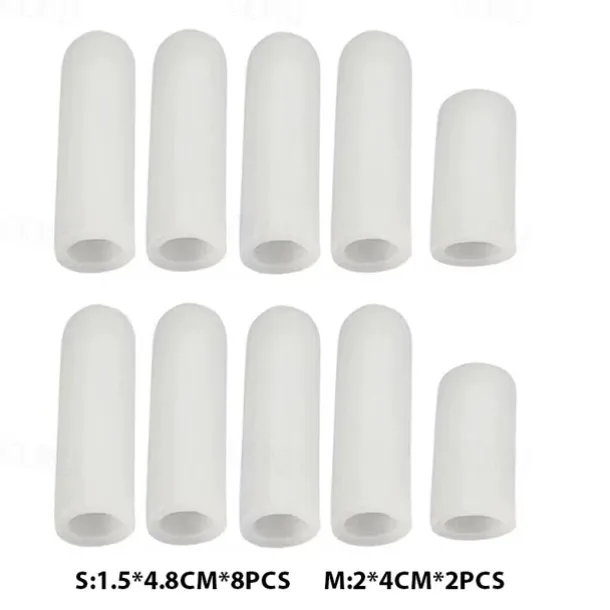 10Pcs/20Pcs Gel Finger Protectors Finger Caps Silicone Fingertips Protection - Finger Cots Great for Trigger Finger Finger Arthritis Finger Cracking and Other Finger Pain Relief