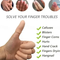 10Pcs/20Pcs Gel Finger Protectors Finger Caps Silicone Fingertips Protection - Finger Cots Great for Trigger Finger Finger Arthritis Finger Cracking and Other Finger Pain Relief