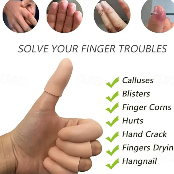 10Pcs/20Pcs Gel Finger Protectors Finger Caps Silicone Fingertips Protection - Finger Cots Great for Trigger Finger Finger Arthritis Finger Cracking and Other Finger Pain Relief
