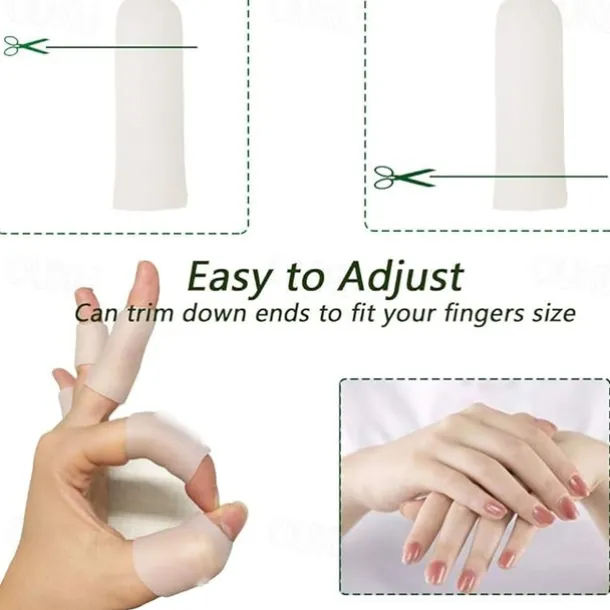 10Pcs/20Pcs Gel Finger Protectors Finger Caps Silicone Fingertips Protection - Finger Cots Great for Trigger Finger Finger Arthritis Finger Cracking and Other Finger Pain Relief