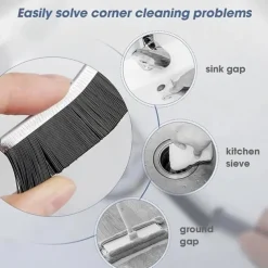 2pcs/3pcs Hard-Bristled Crevice Cleaning Brush, Grout Cleaner Scrub Brush Deep Tile Joints, Crevice Interval Cleaning Brush Tool, All-Around Cleaning Tool, Stiff Angled Bristles For Bathtubs