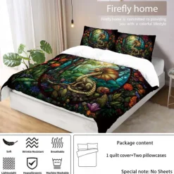 2PCS/3PCS Retro Retro Abstract Fire Dragon Pattern Bed Set Duvet Cover Lightweight and Soft Suitable for Adult and Child Big Bed Small Bed Set