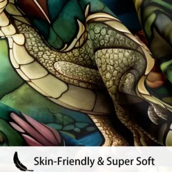 2PCS/3PCS Retro Retro Abstract Fire Dragon Pattern Bed Set Duvet Cover Lightweight and Soft Suitable for Adult and Child Big Bed Small Bed Set