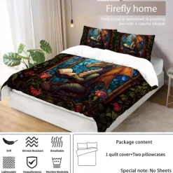 2PCS/3PCS Retro Retro Abstract Fire Dragon Pattern Bed Set Duvet Cover Lightweight and Soft Suitable for Adult and Child Big Bed Small Bed Set