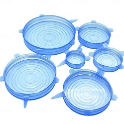 6PCS/12PCS Silicone Stretch Lids Kitchen Tools Accessories Reusable Silicone Adjustable for Fruit Vegetable Bowl Covers Containers Free Keeping Food Fresh