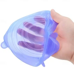 6PCS/12PCS Silicone Stretch Lids Kitchen Tools Accessories Reusable Silicone Adjustable for Fruit Vegetable Bowl Covers Containers Free Keeping Food Fresh