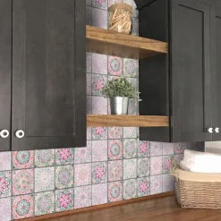 24PCS/48PCS Tile Stickers Creative Kitchen Bathroom Living Room Self-adhesive Wall Stickers Waterproof Fashion Tile Stickers