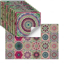 24PCS/48PCS Tile Stickers Creative Kitchen Bathroom Living Room Self-adhesive Wall Stickers Waterproof Fashion Tile Stickers