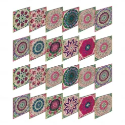 24PCS/48PCS Tile Stickers Creative Kitchen Bathroom Living Room Self-adhesive Wall Stickers Waterproof Fashion Tile Stickers