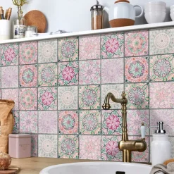 24PCS/48PCS Tile Stickers Creative Kitchen Bathroom Living Room Self-adhesive Wall Stickers Waterproof Fashion Tile Stickers