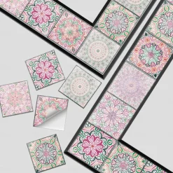 24PCS/48PCS Tile Stickers Creative Kitchen Bathroom Living Room Self-adhesive Wall Stickers Waterproof Fashion Tile Stickers