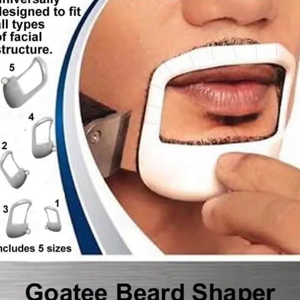 5pcs/set Beard Shaper Goatee Mustache Grooming Tool Face Hair Styling Template for Man - Transparent