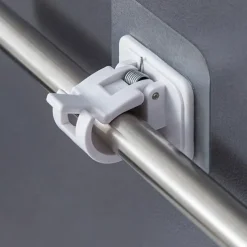 2pcs/set Bright No Drill Curtain Rod Brackets,Self Curtain Rod Holder Hooks Nail-free Adjustable Clamp Hooks Wall Curtain Fixed Clip Hanging Rack Hook Wall Brackets 1-2cm Diameter Curtain Rod Pole