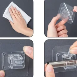 2pcs/set Bright No Drill Curtain Rod Brackets,Self Curtain Rod Holder Hooks Nail-free Adjustable Clamp Hooks Wall Curtain Fixed Clip Hanging Rack Hook Wall Brackets 1-2cm Diameter Curtain Rod Pole