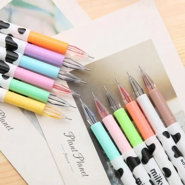 12pcs/Set Colorful Cute Milky Kawaii Cow Design Gel Pens For Office School Home Gifts, Kids Friends And Students, Back to School Supply