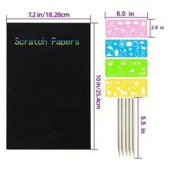 28pcs/set DIY Variety Magic Ruler Colorful Scratch Painting Set Fun Puzzle Magic Hand Copy Drawing Tools