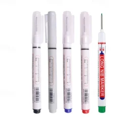 5pcs/set Extended Nib 20MM Red Black Blue White Green Ink Long Head Markers Bathroom Woodworking Decoration Metal Plastic Wood Multi-functional Write Deep Hole Marker Pens