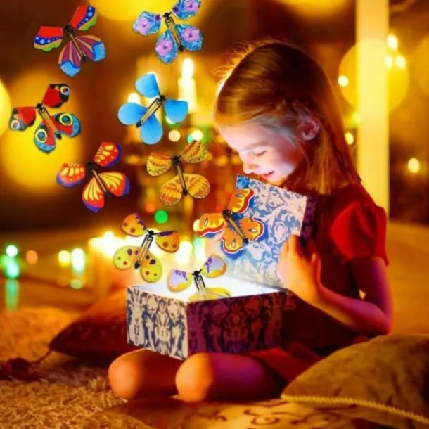 5pcs/set Flying In The Book Magic Butterfly Flying Card Toy With Empty Hands Butterfly Wedding Magic Props Tricks Christams Gift