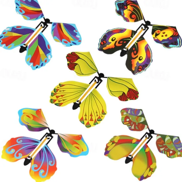 5pcs/set Flying In The Book Magic Butterfly Flying Card Toy With Empty Hands Butterfly Wedding Magic Props Tricks Christams Gift