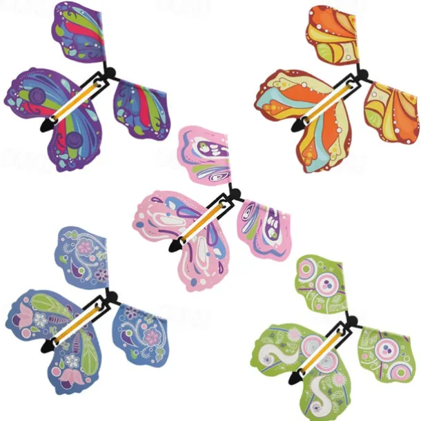 5pcs/set Flying In The Book Magic Butterfly Flying Card Toy With Empty Hands Butterfly Wedding Magic Props Tricks Christams Gift