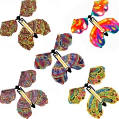 5pcs/set Flying In The Book Magic Butterfly Flying Card Toy With Empty Hands Butterfly Wedding Magic Props Tricks Christams Gift