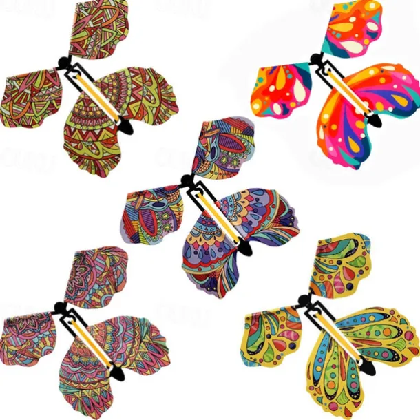 5pcs/set Flying In The Book Magic Butterfly Flying Card Toy With Empty Hands Butterfly Wedding Magic Props Tricks Christams Gift