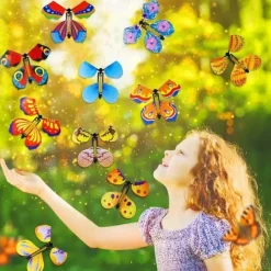 5pcs/set Flying In The Book Magic Butterfly Flying Card Toy With Empty Hands Butterfly Wedding Magic Props Tricks Christams Gift