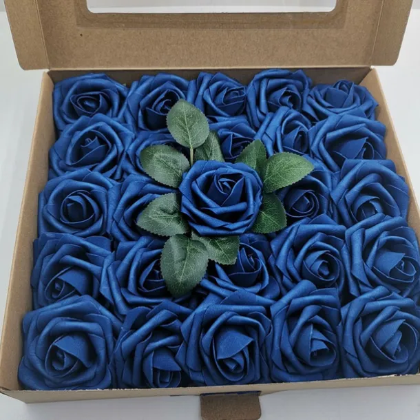 25/50pcs/set Gift Box 8cm Artificial Rose With Leaves 25 50 Boxes Of Home Flower Decoration Wedding Decoration